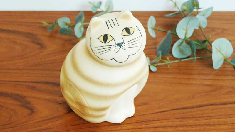 MIA cat ミア・ネコ グレー ミディアムサイズオブジェ/Lisa Larson