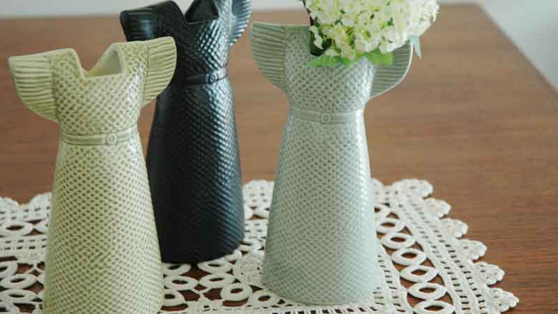Wardrobe Vases Dress(ワードローブ・ドレス）グレー・フラワーベース 