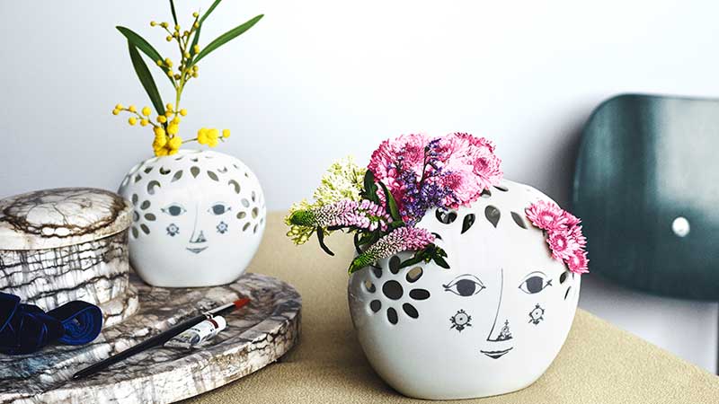 ビヨン・ヴィンブラッド Bjorn Wiinblad Flower Bowl(フラワーボウル）Flora H10cm 北欧デンマーク  55280-little by little（リトルバイリトル）北欧雑貨のお店