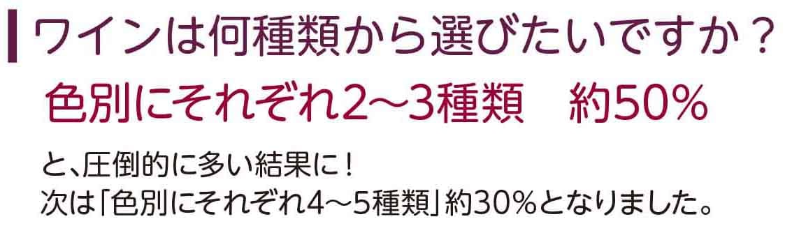 ワインは何種類から選びたいですか？