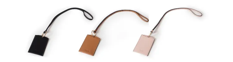 レザー ネックストラップ カードホルダー - カラーバリエーション