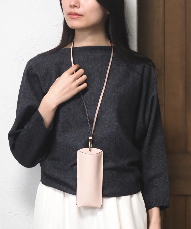 レザー ネックストラップ メガネケース - Sigh(サイ)ブラック