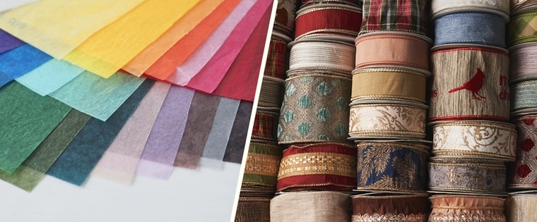 リボンとWAXペーパーが並んでいる