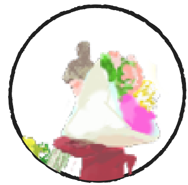 花を持つ女性アイコン