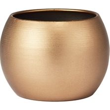 ゴールドでボウル型の鉄製花器