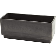 シンプルな横長ブラックのプラスチック花器