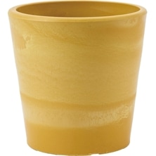 黄色の重なるプラポット