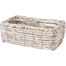 ホワイトの横長バスケット