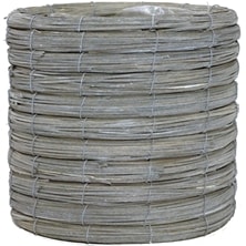 グレーの桶が入る円柱バスケット