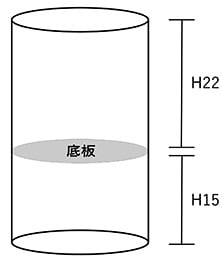 バスケットの桶を入れる底上げの断面図