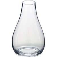 花が生けやすいドロップ型のクリアガラスのフラワーベースの単体画像