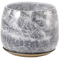 DGガラスボウルポット&ソーサーφ12(10)xH10 グレイシャルミスト