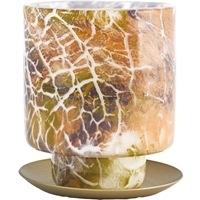 DGガラスステップポット&ソーサーφ10xH12 クラックライト