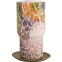 DGガラスステップロングポット&ソーサーφ8.5xH16 クラックライト