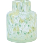 ボトル型のデザインガラスのフラワーベースの単体画像イエローカラー