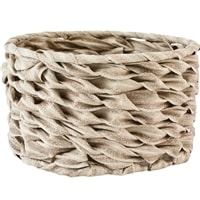アレンジ用バスケット PPPE円柱浅型サンドベージュ 高さ9cm