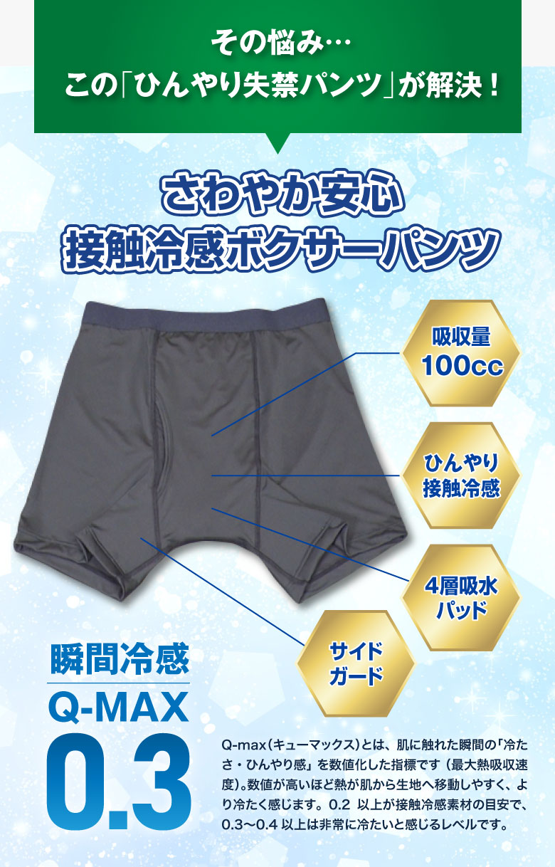 そのお悩みはひんやり失禁パンツが解決!