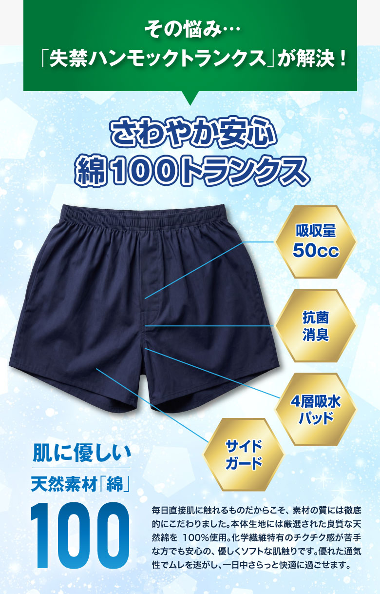 ファミラ 綿100トランクス さわやか安心綿100トランクス サイドガード