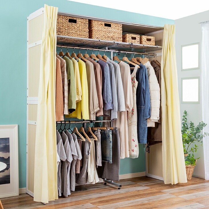 【新品】☆組立式　伸縮クローゼット ハンガー付きOK☆　(美品アウトレット) 01735_17.jpg