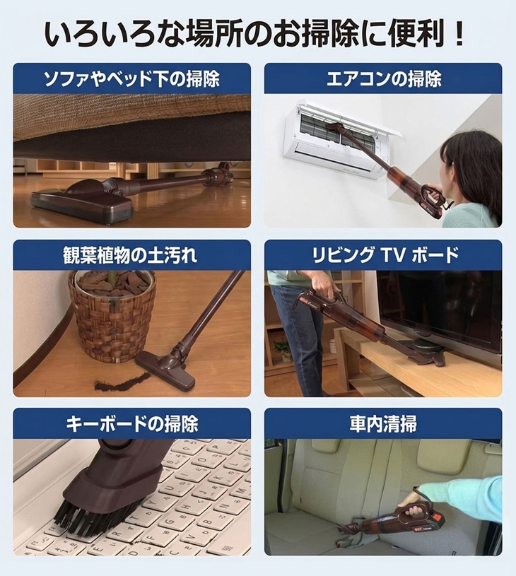 ファミラ 充電式コードレスハイパワークリーナー スティッククリーナー