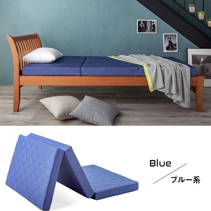 バランスマットレス/寝具 〔ブルー ダブル 厚さ6cm〕 日本製 ウレタン ポリエステル 〔ベッドルーム 寝室〕 バランスマットレス&frasl;寝具 〔ブルー ダブル 厚さ6cm〕 日本製 ウレタン