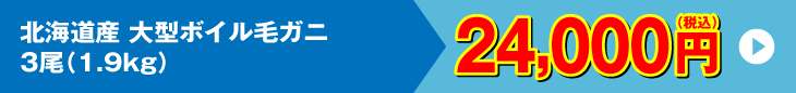 北海道産ボイル毛ガニ 3尾 1.9kg 24,000円