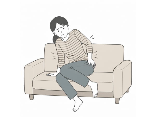 固定の背もたれで姿勢が辛い