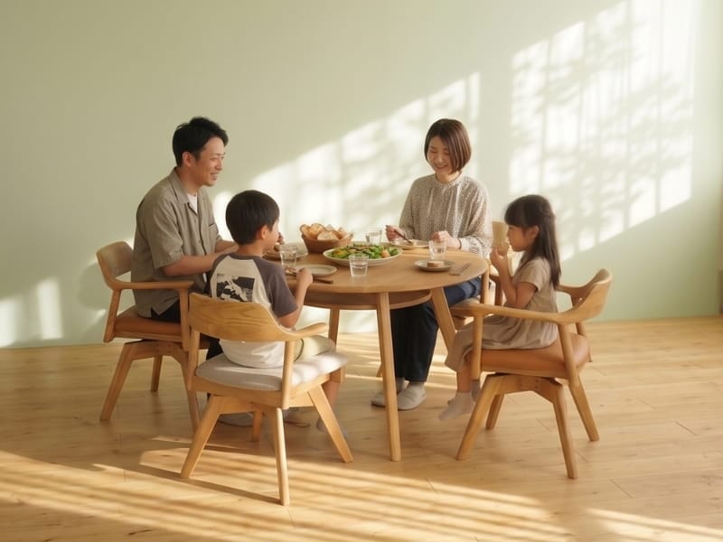 家族で囲む朝ごはん
