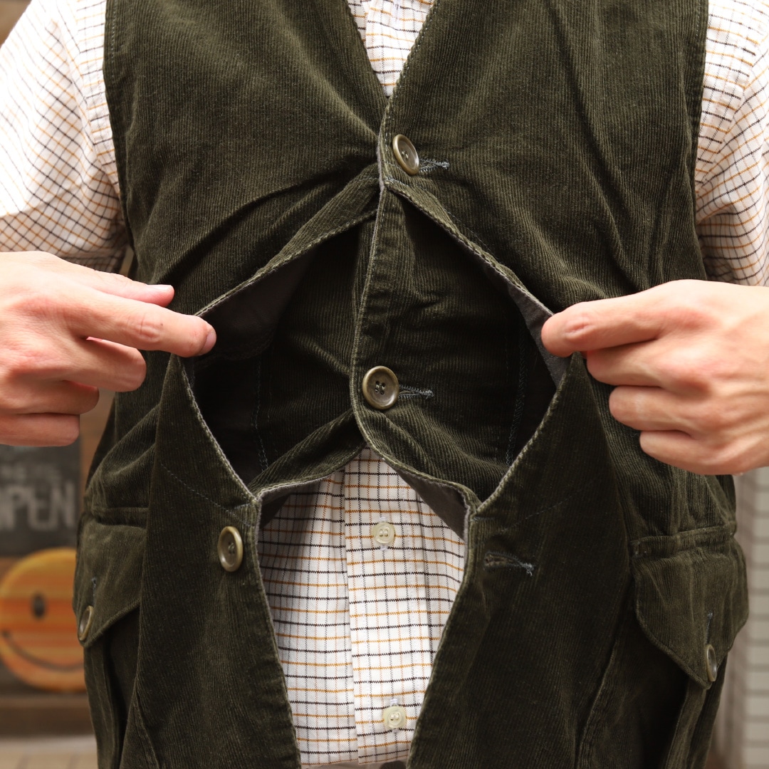 WORKERS Cruiser Vest Corduroy Olive/ワーカーズ クルーザーベスト 