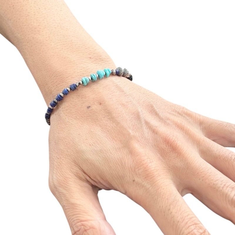 ナバホパール&マルチストーンビーズブレスレット 約19.5cm | アイテム