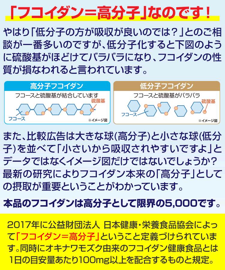 低分子フコイダンと高分子フコイダンの違い