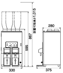 TAIJI 全自動酒燗器 TSK-420B 寸法図