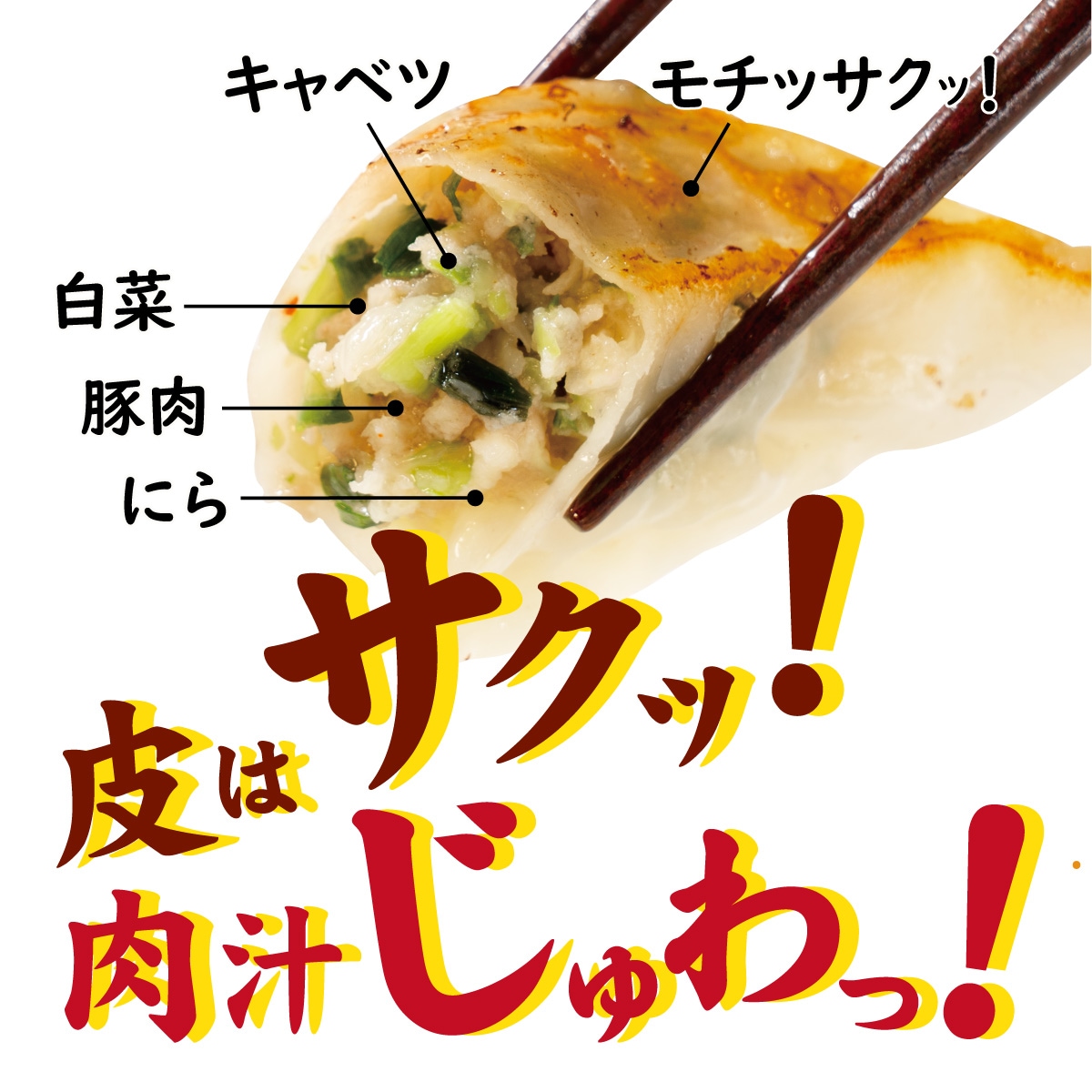 皮はサクッ！っと、肉汁じゅわっ！