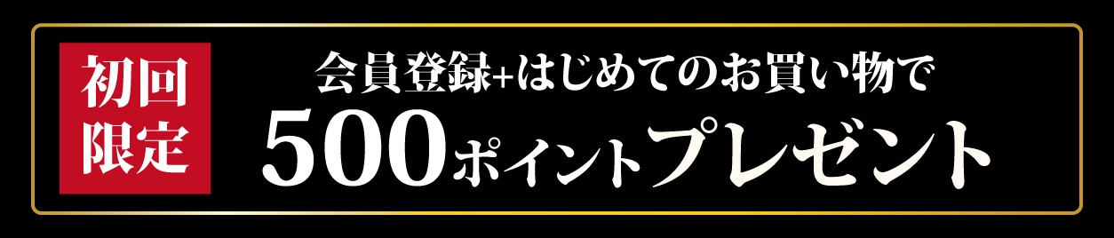 会員登録+はじめてのお買い物で500ポイントプレゼント