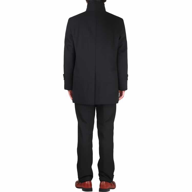 カシミヤコート メンズ スタンドカラーコート ハーフコート 秋冬 黒紺