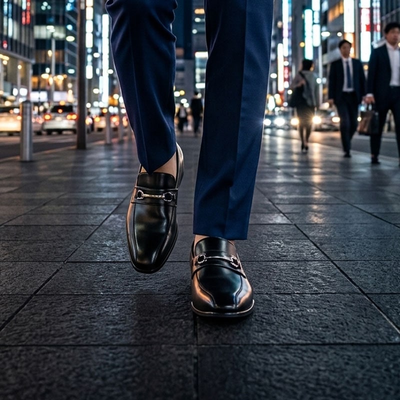 ビジネスシューズ メンズ ビットローファー スリッポン 幅広 3E 撥水