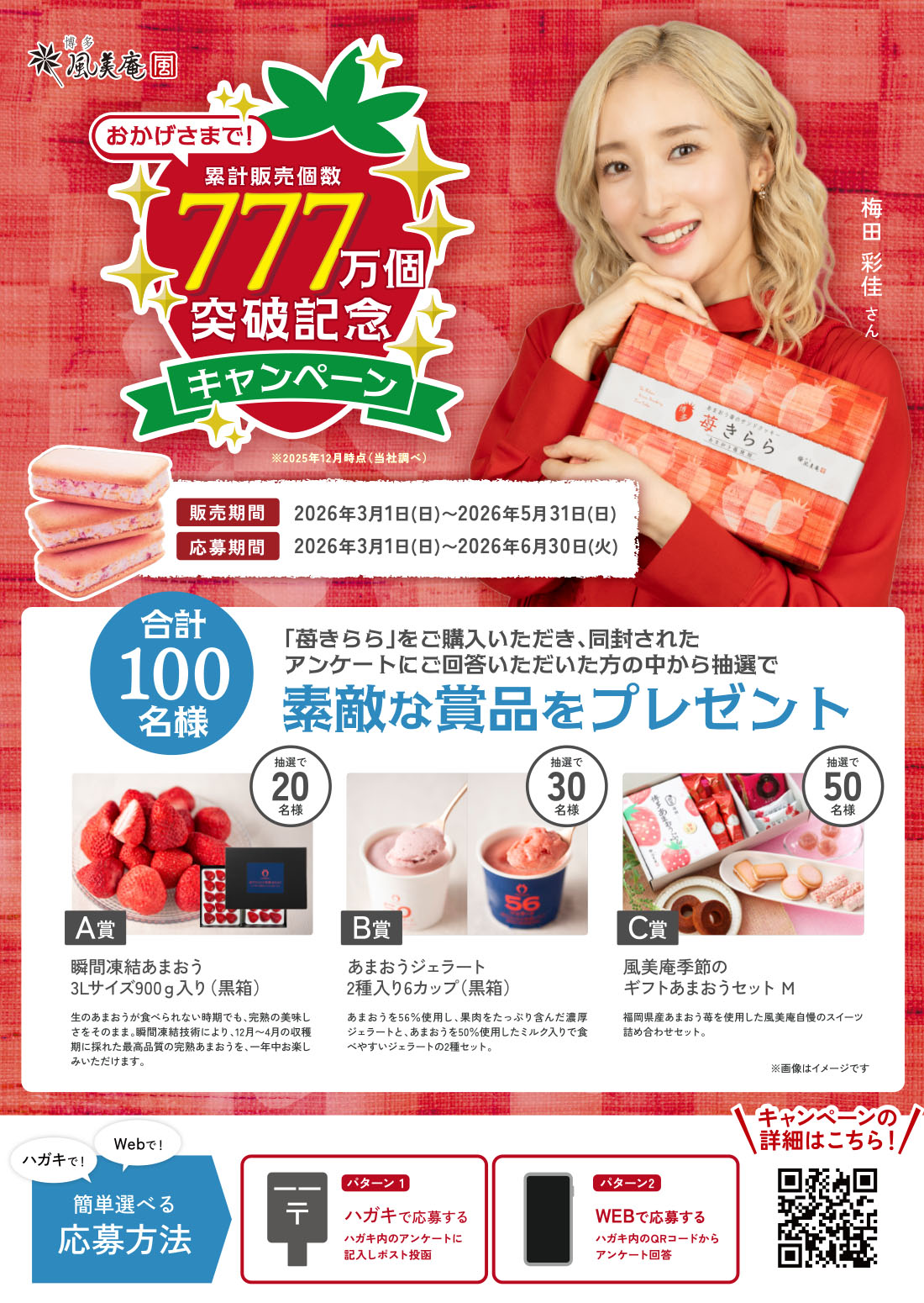 苺きらら：777万個突破キャンペーン】博多風美庵 苺きらら 10個入