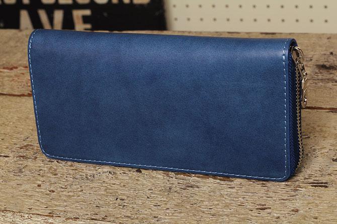 メンズ色:ネイビー[バギーポート] 財布 藍染レザー