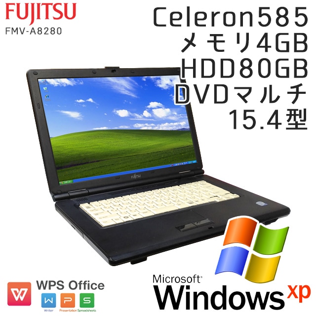 中古ノートパソコン 富士通 FMV-A8280 WindowsXP Celeron-2.16Ghz 