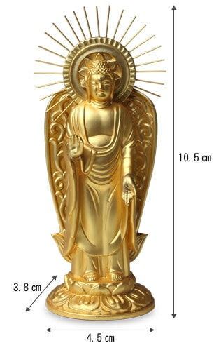 【仏像】 阿弥陀如来 御西用 10.5ｃｍ （純金メッキ） | 仏具,仏像 