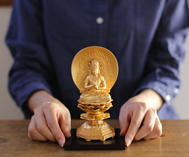 仏像】 大日如来 15.5cm （純金メッキ） | 仏具,仏像(金属製