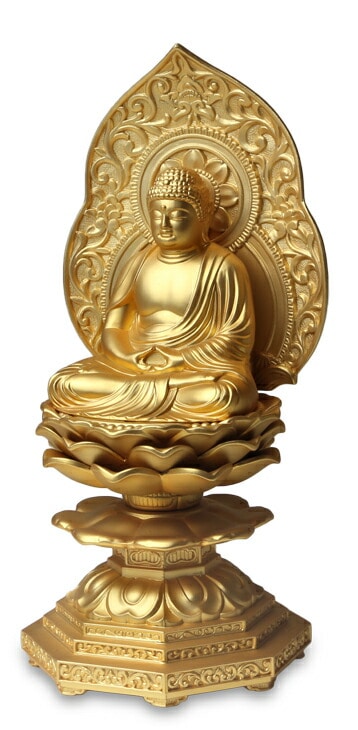 仏像】 釈迦如来座像 15.0cm （純金メッキ） | 仏具,仏像(金属製