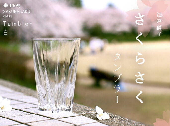 100%　サクラサクグラス【SAKURASAKU glass】　Tumbler（タンブラー）　さくらさくグラス　酒器　ビールグラス・ビアカップ