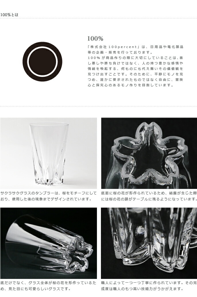 100%　サクラサクグラス【SAKURASAKU glass】　Tumbler（タンブラー）　さくらさくグラス　酒器　ビールグラス・ビアカップ