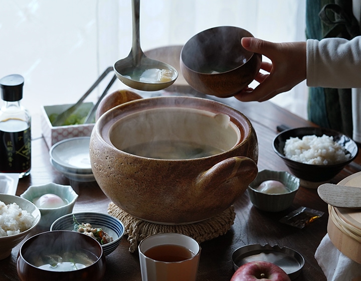 長谷園の味噌汁鍋 大 - 調理器具