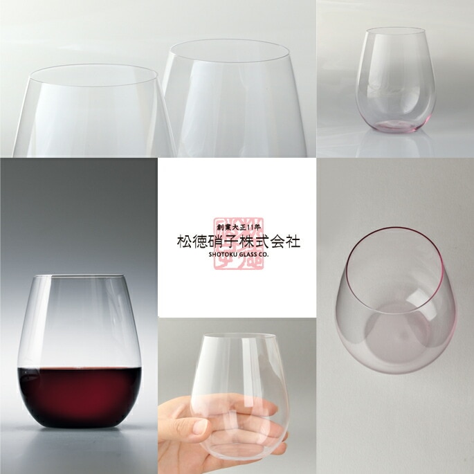 うすはり　松徳硝子　葡萄酒器ボルドー紅白木箱2Ｐ　ワイングラス