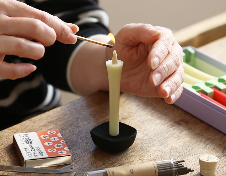 高澤ろうそく こま燭台 中 | メーカー別,た行,高澤商店 | がらんどう