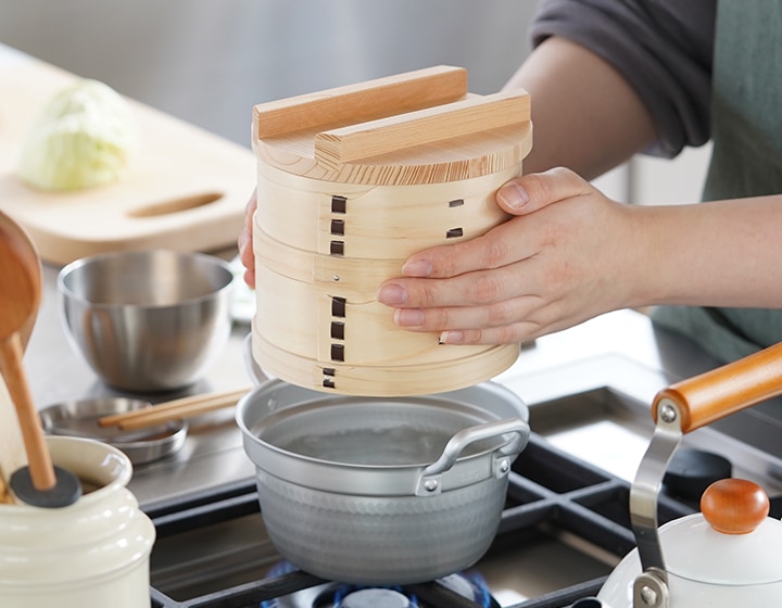 Amazon | 山一 ひのき 中華せいろ 27 蒸し板＆鍋セット ベージュ | 山