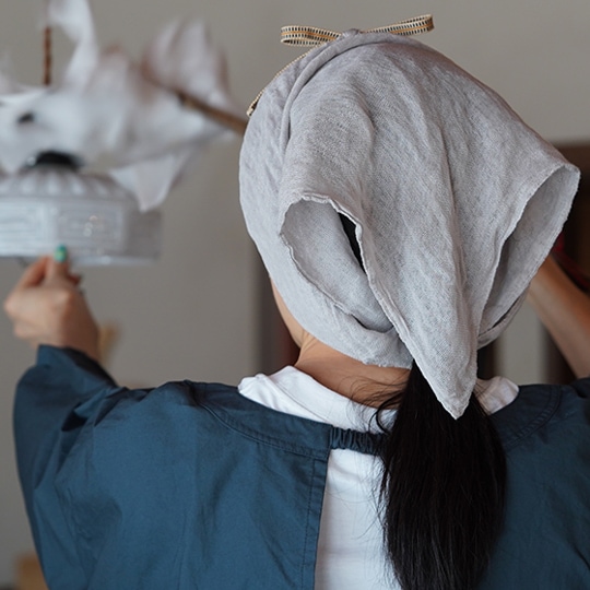 井上企画・幡 かや三角巾 銀ねず