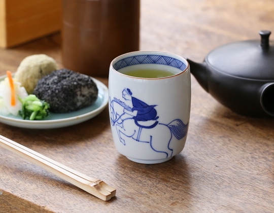 上出長右衛門窯 干支湯呑 馬術